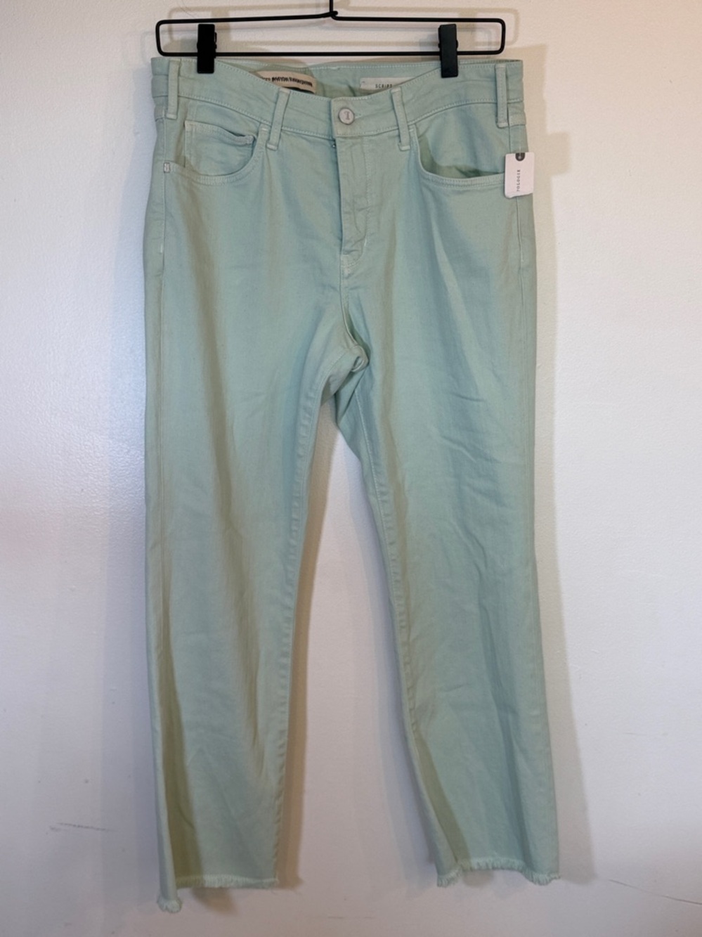 Anthropologie Pilcro and the Letterpress Script High Rise Mint Green Jeans Sz 30